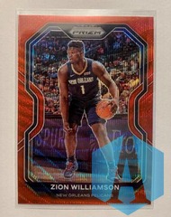 2020-21 Panini Prizm Zion Williamson #185 Red Wave Prizm New Orleans Pelicans